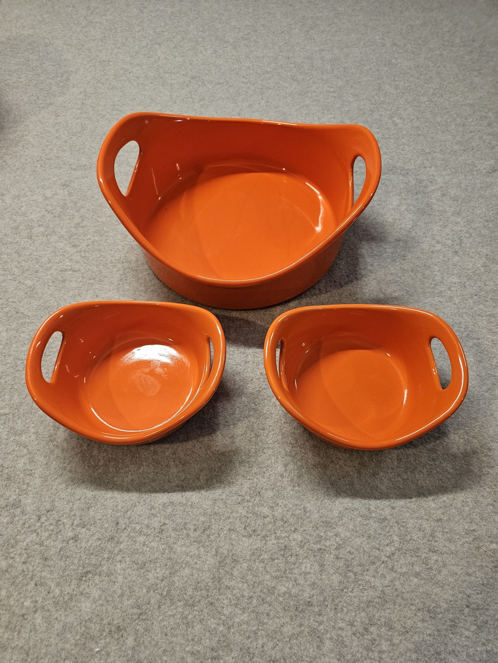 Rachael Ray Bright Orange Ceramic Serving Bowl Set - 3-Piece